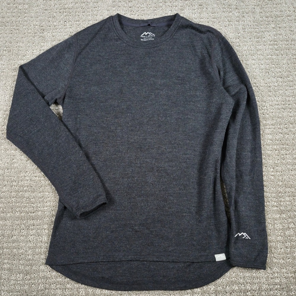 Merino Tech Shirt Mens M Gray Merino 320 100% Superfine Wool Heavyweight Thermal